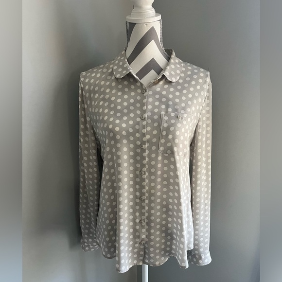 LOFT Tops - Polka Dot Loft Shirt Excellent Condition Size Medium 100% Poly